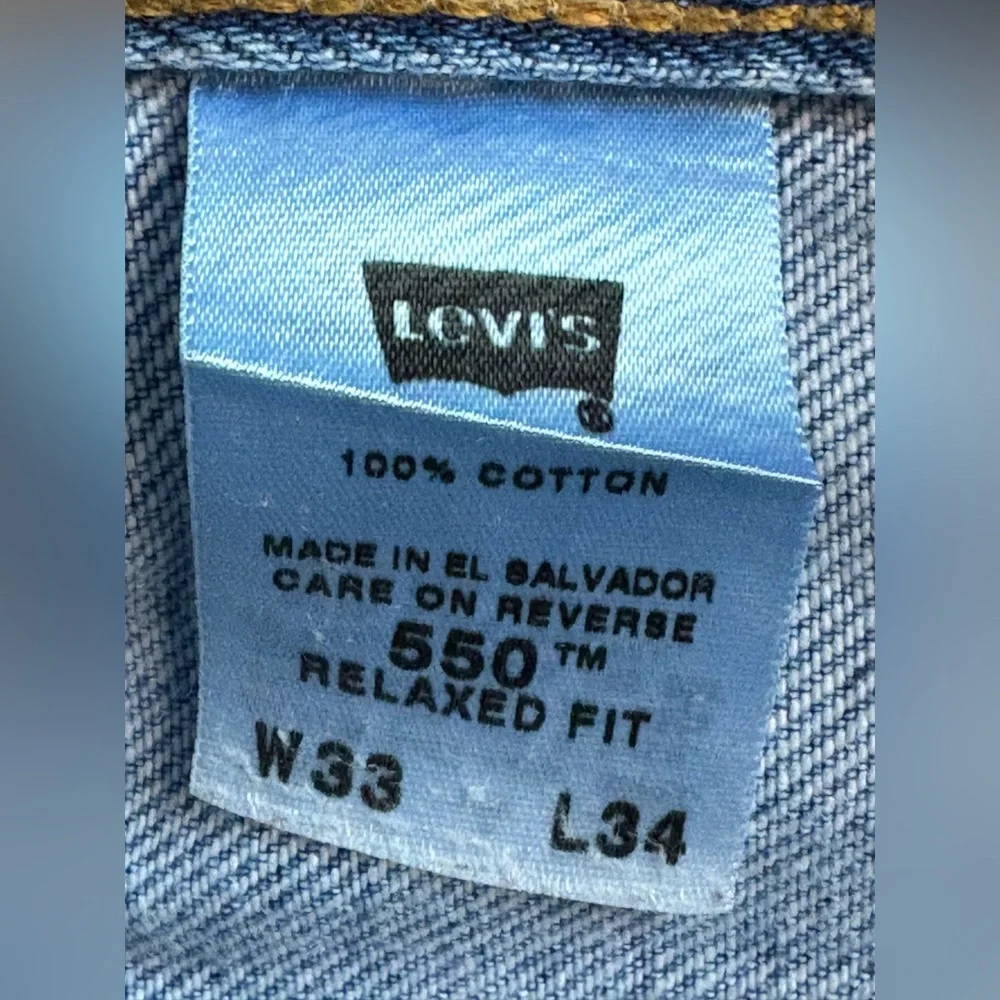 Levi’s 550 Relaxed Fit Jeans Men’s 33x34 Blue Denim Straight‎ Leg Made USA